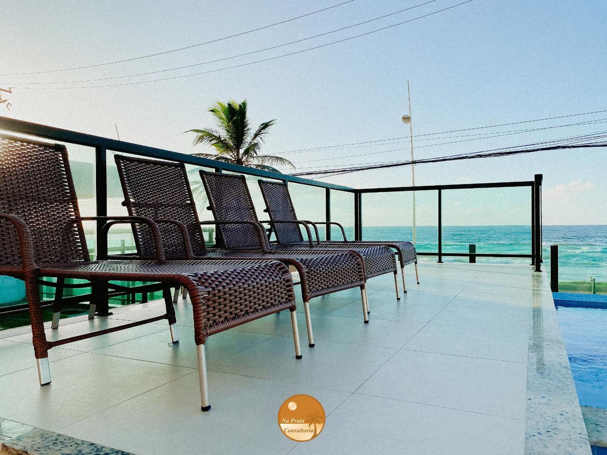 Pe Na Areia, Piscina Borda Infinita, Vaga De Garagem, Portaria 24 Hs Apartment Salvador Bagian luar foto