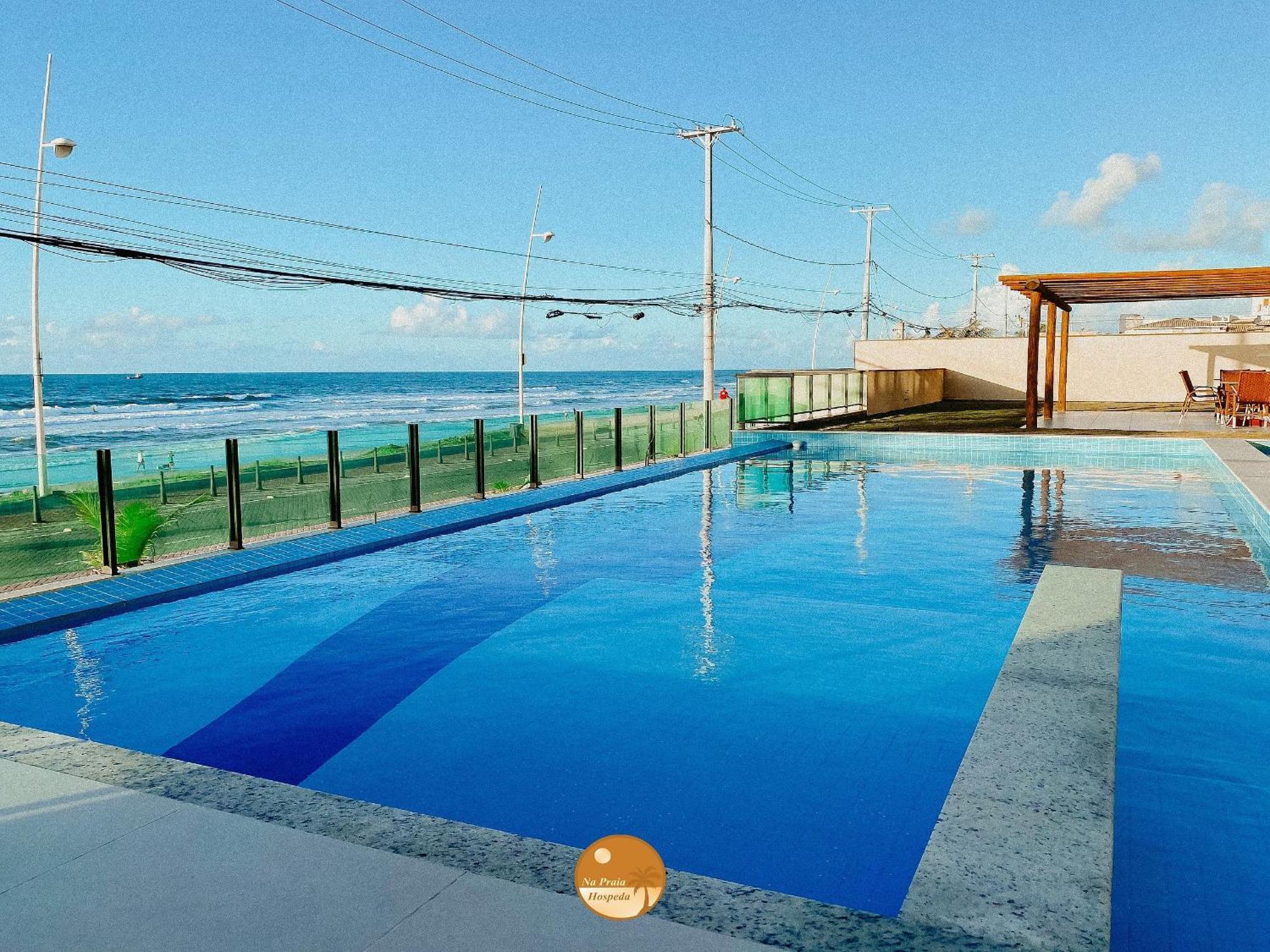 Pe Na Areia, Piscina Borda Infinita, Vaga De Garagem, Portaria 24 Hs Apartment Salvador Bagian luar foto