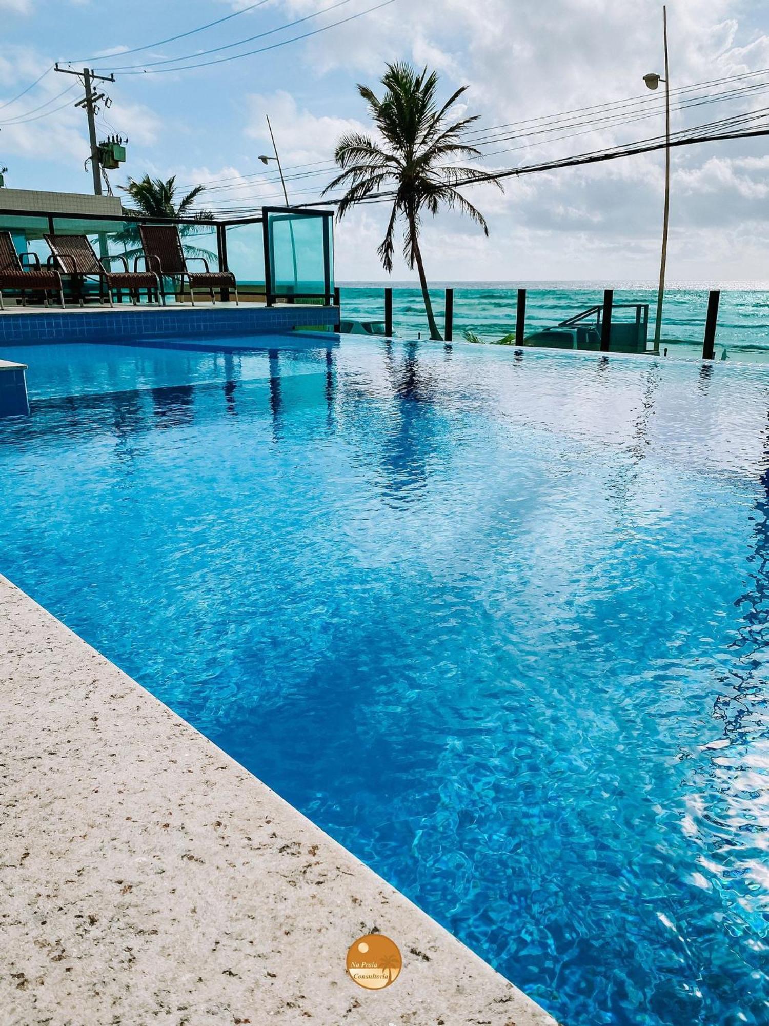 Pe Na Areia, Piscina Borda Infinita, Vaga De Garagem, Portaria 24 Hs Apartment Salvador Bagian luar foto